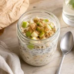 Idées de petit-déjeuner équilibré : overnight oats anti-fringale, skyr, chia, pomme et cannelle