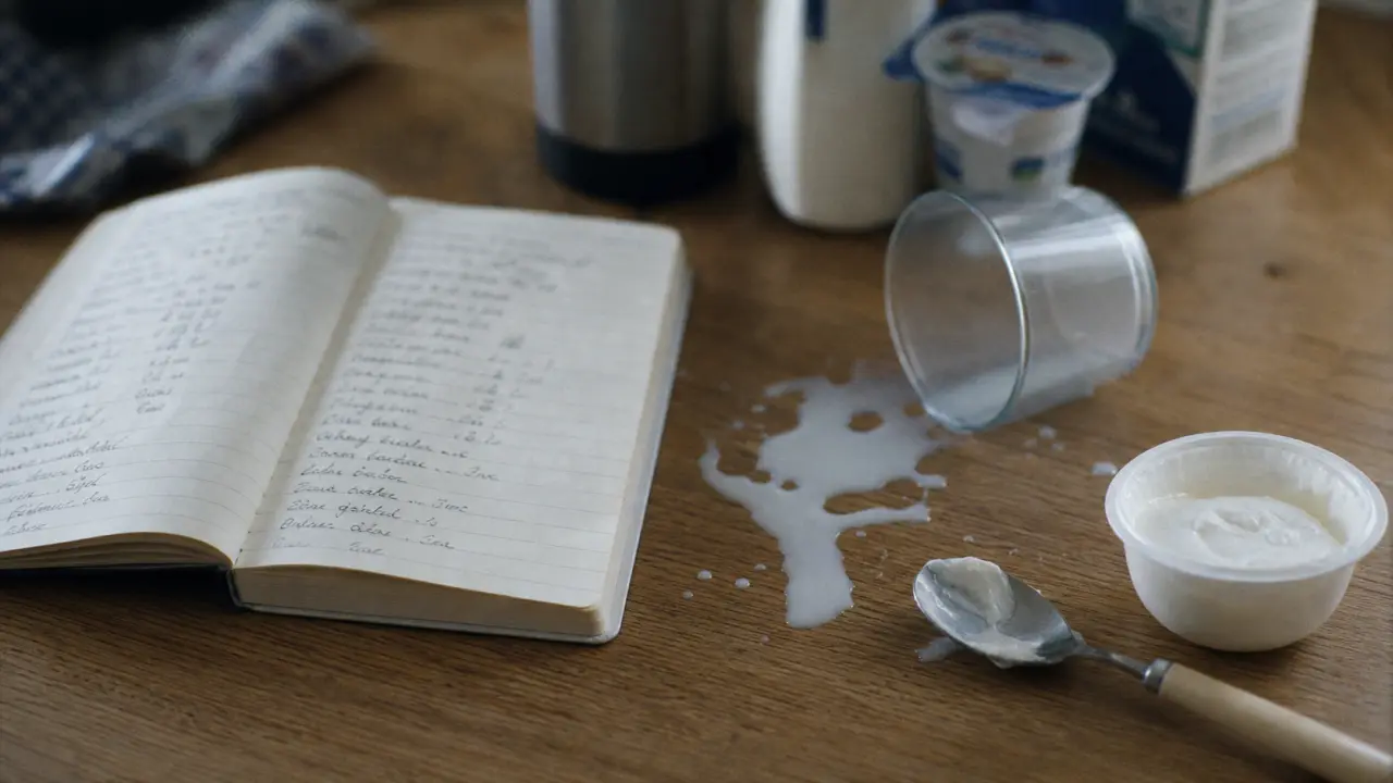 Intolérance au lactose symptome : carnet alimentaire, lait et yaourt