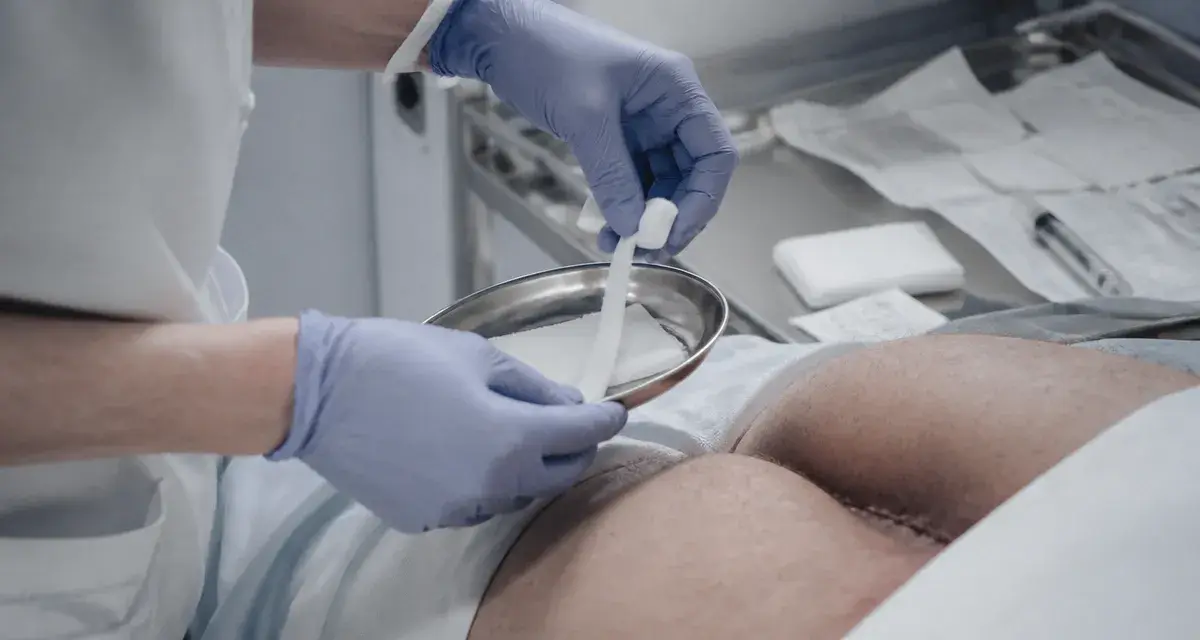 Kyste pilonidal apres operation : soins infirmiers sur plaie post-opératoire