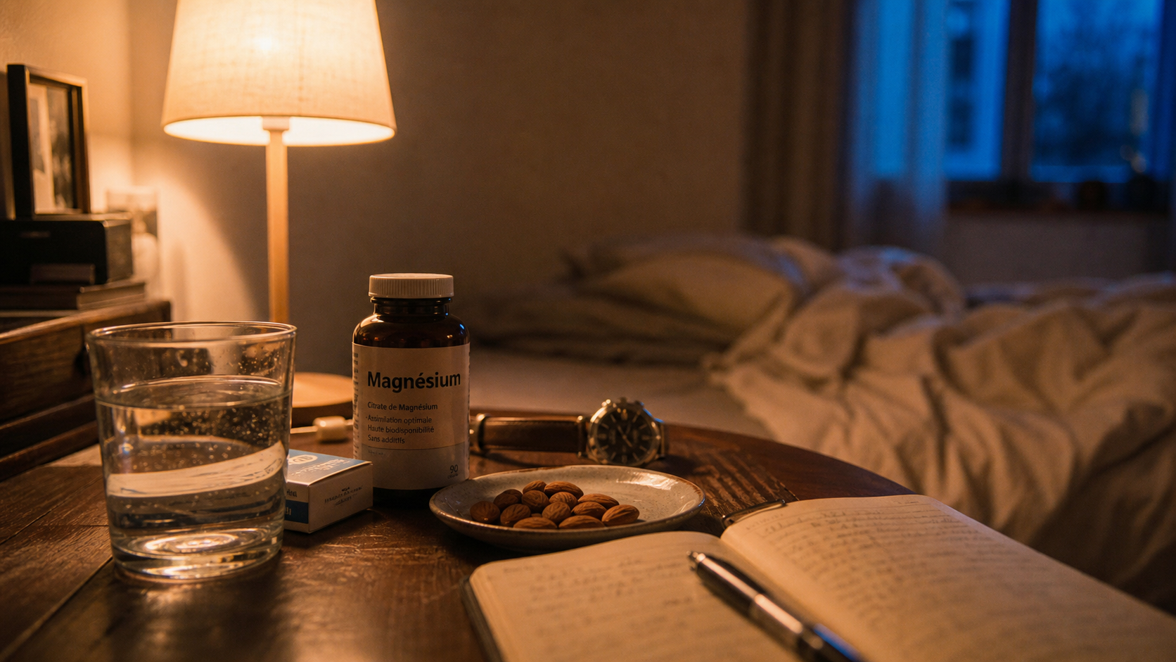 Magnésium et sommeil : verre d’eau et complément le soir