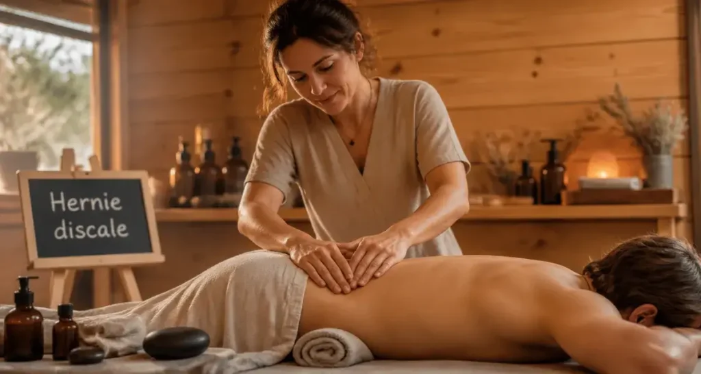 Massage hernie discale : ce qui soulage vraiment, et ce qu’il faut éviter
