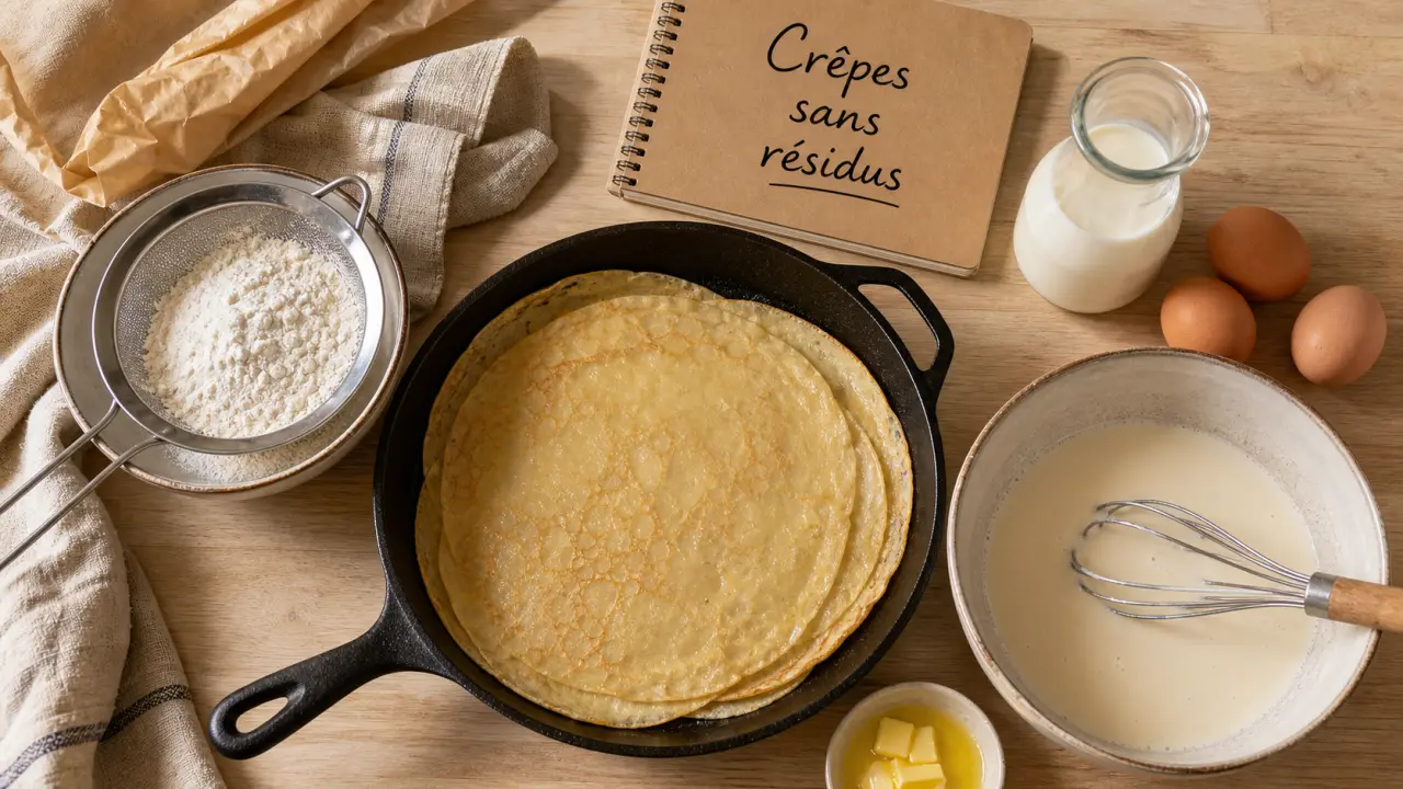 Peut on manger des crêpes dans un régime sans résidus ? Crêpes avec farine T45 et garnitures simples