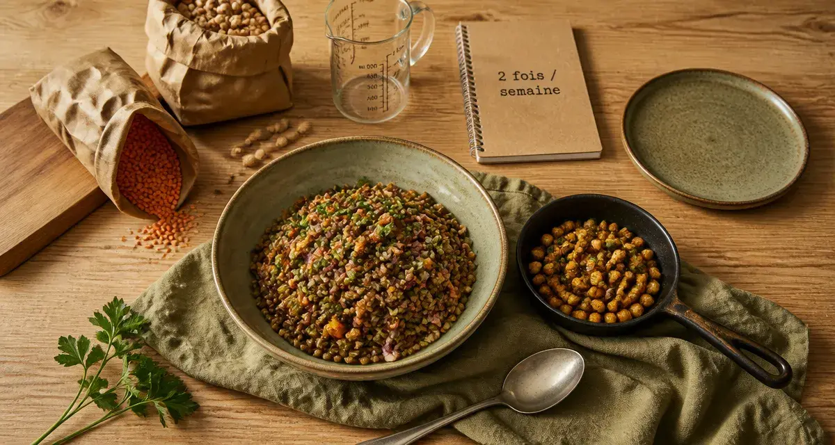 Pourquoi manger des légumineuses : salade de lentilles et pois chiches, 2 fois par semaine