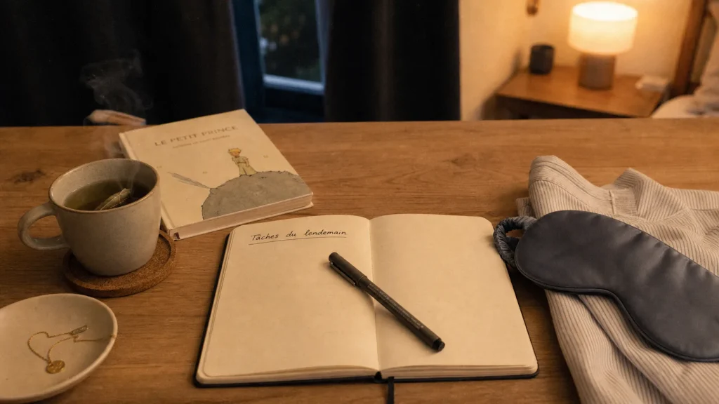 Une routine du soir pour bien dormir : 30 minutes à 18-19°C, tisane et masque