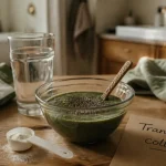 Collagène et constipation : smoothie vert au chia et eau