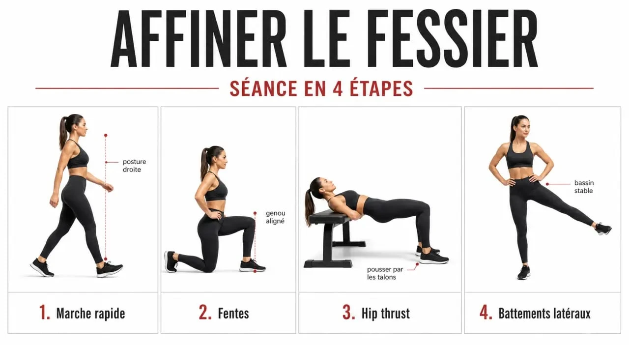 Exercice perdre des fesses : séquence d’exercices pour affiner le fessier