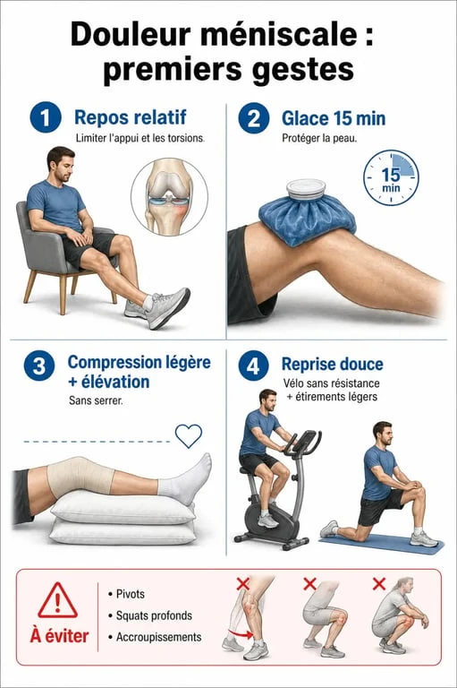 Gestes et exercices pour soulager douleur ménisque naturellement au quotidien