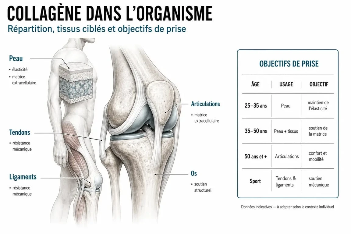 Pourquoi prendre du collagène : visualisation des bénéfices pour la peau, les articulations et les tissus
