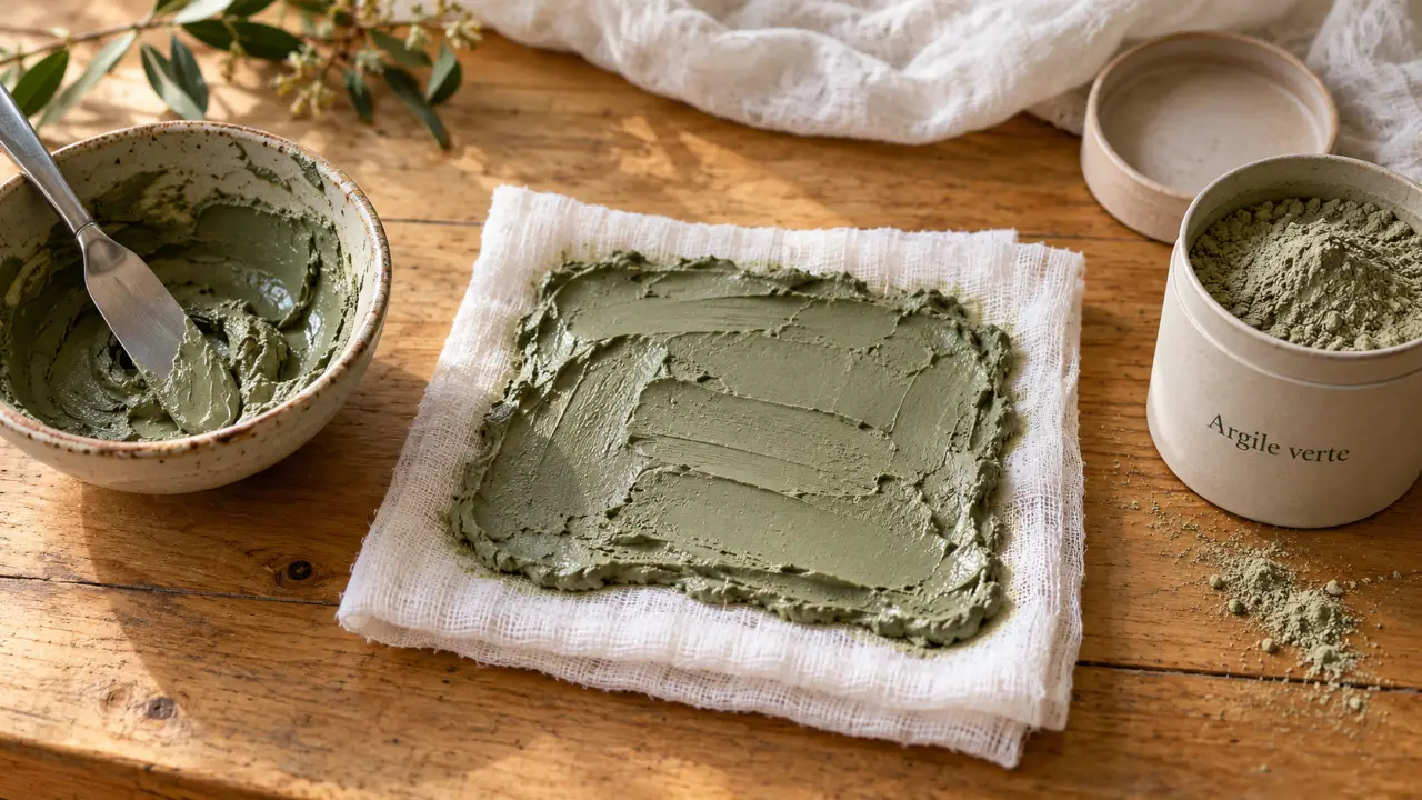 Argile verte pour tendinite : cataplasme sur gaze