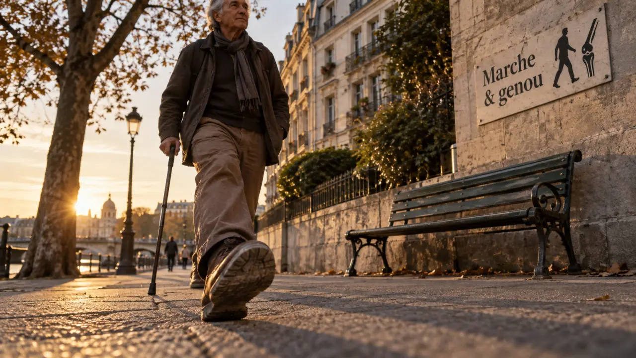 Comment marcher avec une arthrose du genou : erreurs qui augmentent la douleur, marche sur trottoir