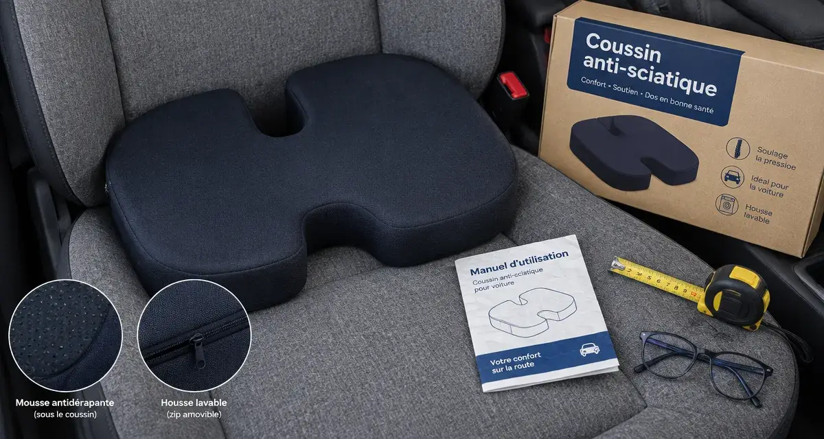 Coussin sciatique voiture pour un confort lombaire
