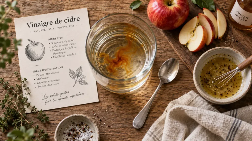 Vinaigre de cidre et digestion : un soutien possible, une acidité à surveiller